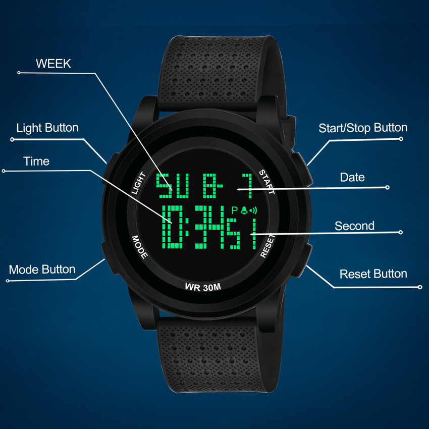 Slim waterproof digital watch hot sale