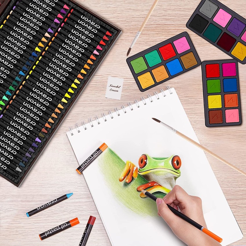 Art Set Kids 142-Piece Wood Drawing Case Coloring Kit Artist Paint