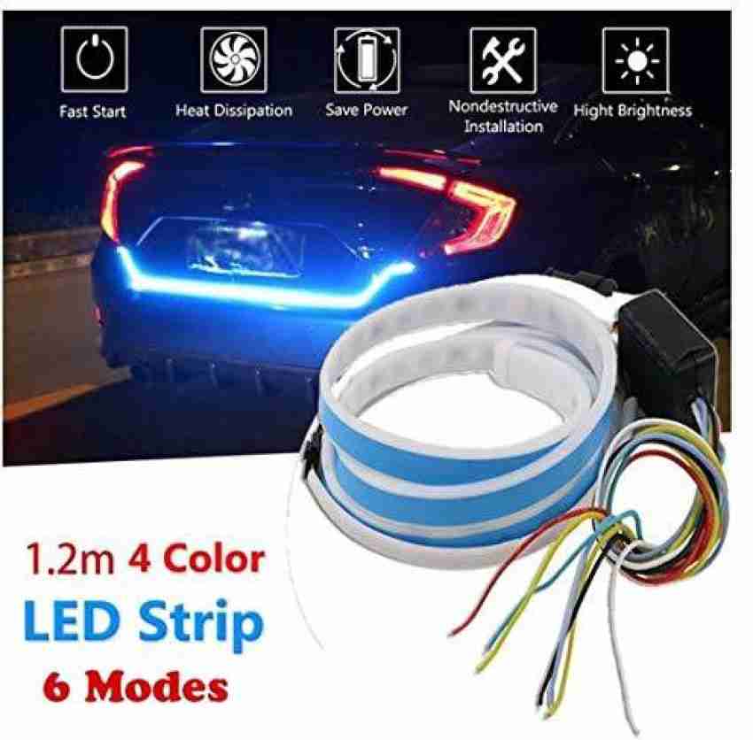 QAWACHH Universal 60 Led,Dicky Streamer Brake Turn Signal Flow LED Strip  Trunk Light 4 Color Car Fancy Lights Price in India - Buy QAWACHH Universal  60 Led,Dicky Streamer Brake Turn Signal Flow