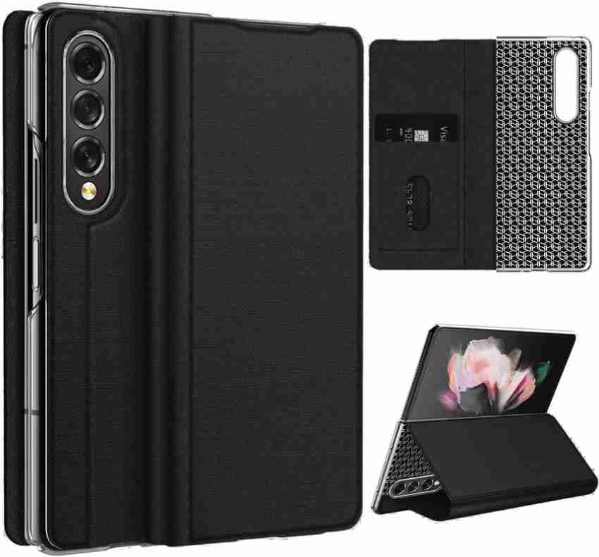 Galaxy Z Fold 4 5G Case, Z Fold 4 Case Wallet Phone Cover Black
