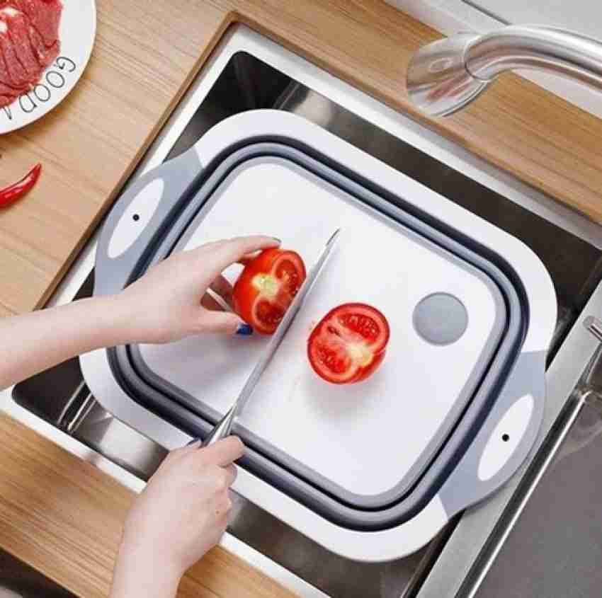 Multifunctional Silicone Based Kitchen Foldable Cutting, Chopping Board