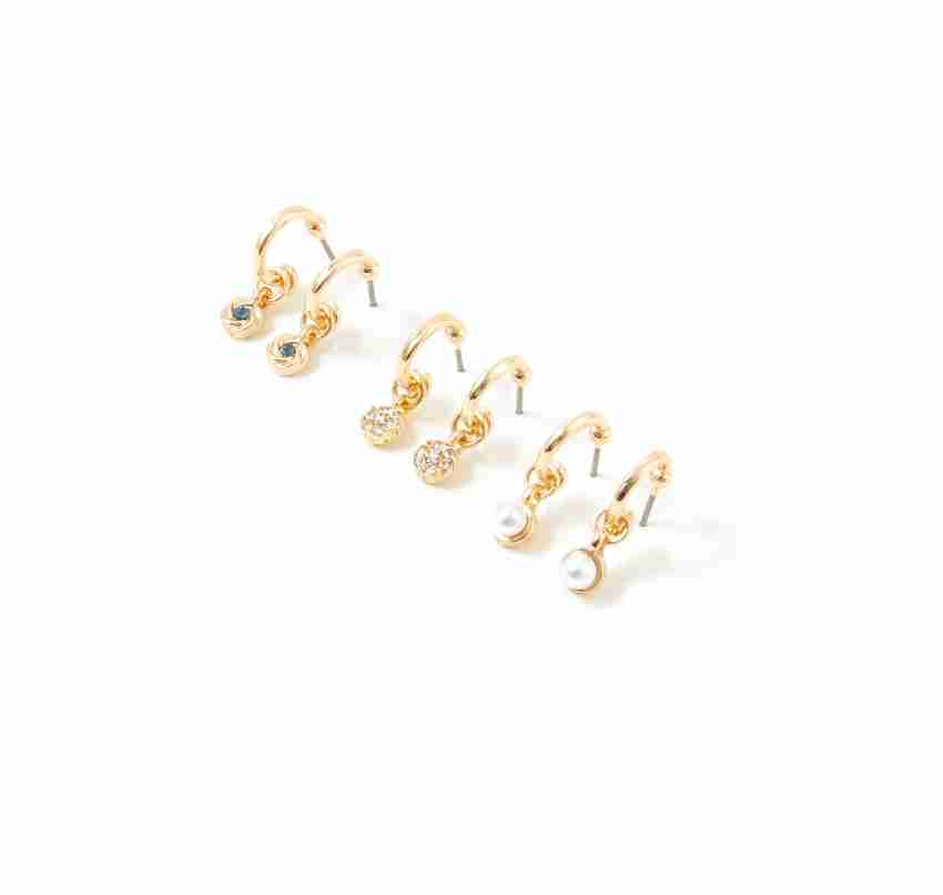 Buy Set Of 3 Textured Mini Hoop Earrings Online - Accessorize India -  Accessorize India