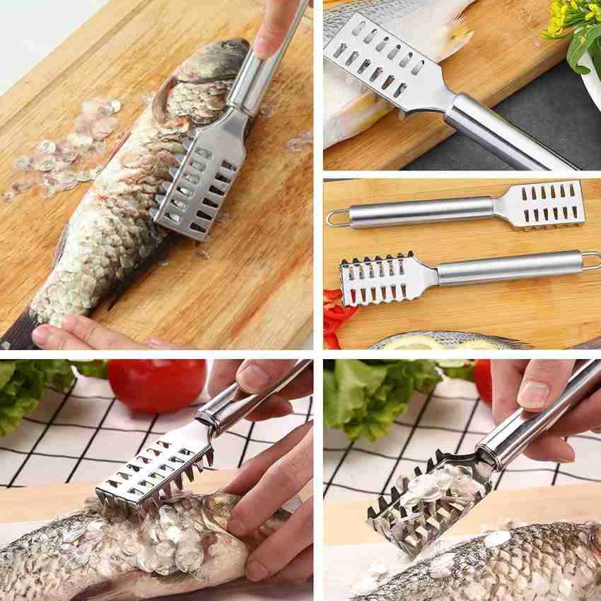 2pcs Stainless Steel Fish Scale Planer Scaler Removing Scrapers