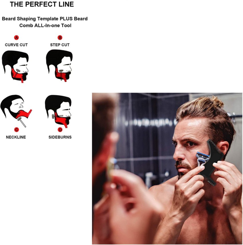 Buy MAPPERZ Beard Shaper Combo for Men/Beard Shaper Tool kit With Comb For  Home And Salon Use(Black)2Pcs Online at Best Prices in India - JioMart.
