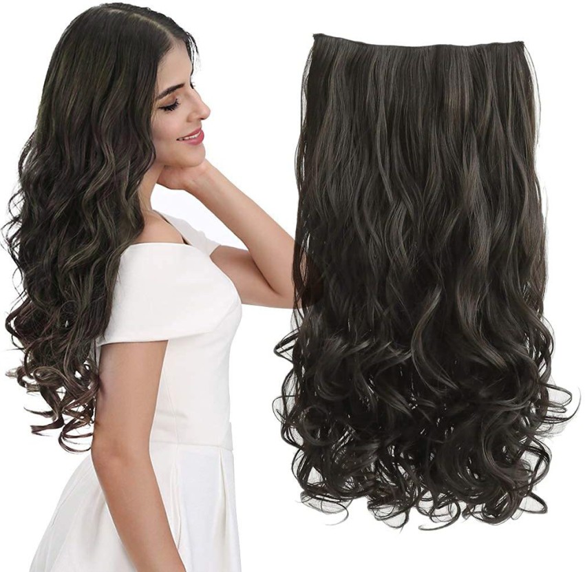 Long Curly Wavy Hair Extensions, Human Hair Extensions 5 Clips in Hair Extensions Synthetic Fiber Hairpieces for Women Girls,Temu