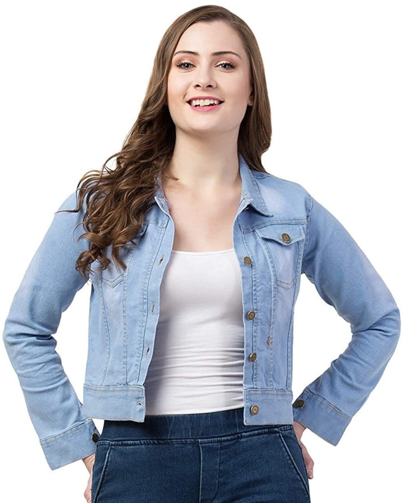 Denim jacket clearance for girl flipkart