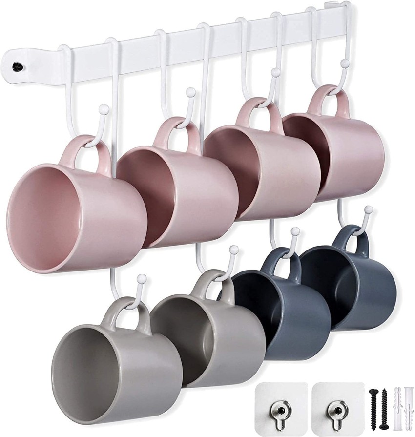 Buy Olrada Wall Mounted Stainless Steel Square Shape Cup /Coffee Mug Holder  with 12 Hooks Online at Best Prices in India - JioMart.