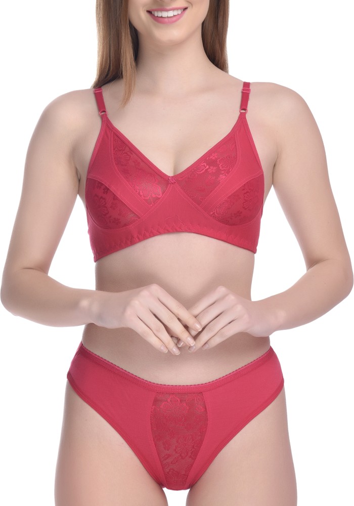 Buy Fihana Women Solid Non Padded Bridal Bra Panty Set, Women's Lingerie Set  for Honeymoon, Innerwear for Daily Use Online In India At Discounted Prices