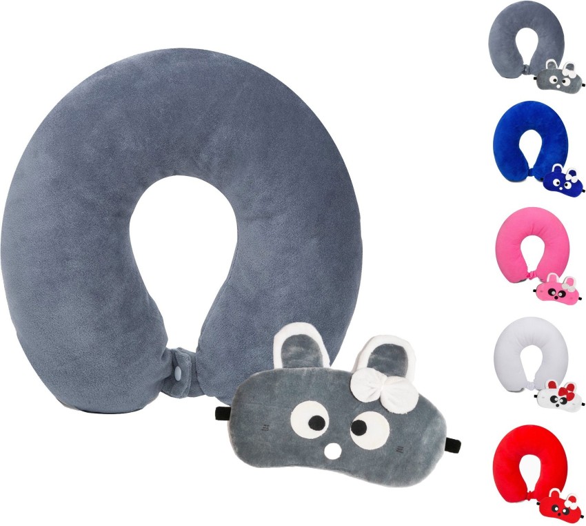 Juzzii Velvet Hoodie Neck Pillow With Eye Mask Combo for Road Trip and  Flight - Hoodie Neck Pillow & Eye Shade Black - Price in India