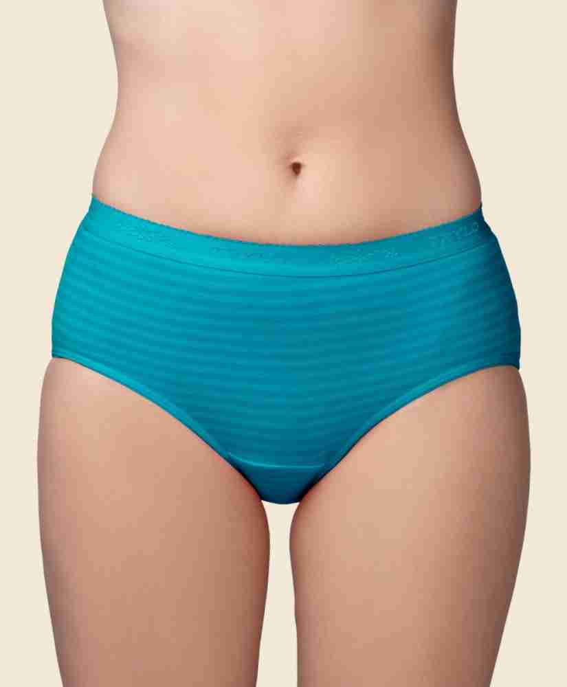 Buy TRYLO Womens Full Coverage & Mid Waist Release Finish Solid Stretch  Cotton Hipster Panties Saloni Dark (Pack of-3) at