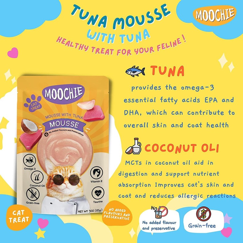 Moochie Food Grain Free Gravy Cat Treat Mousse with Tunna. 48Pouch