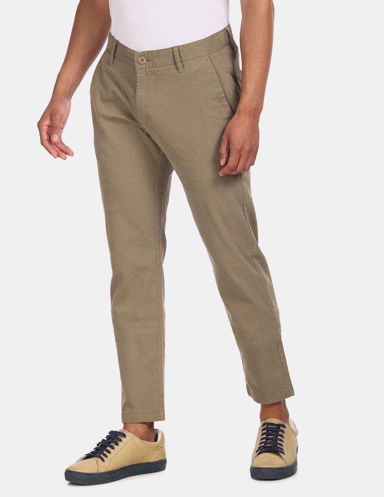 Ruggers Casual Trousers  Buy Ruggers Men Khaki Mid Rise Solid Casual Trousers  Online  Nykaa Fashion