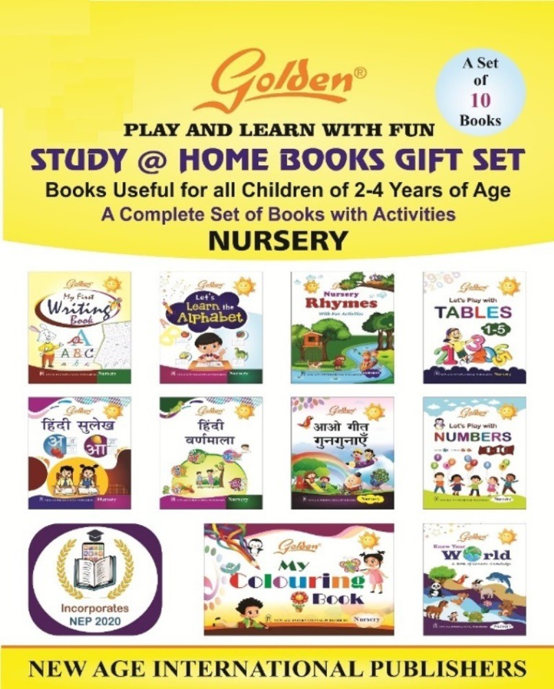 Educart Nursery School Kit (School Bag+8 Books For 3-5 Years)Of English &  Hindi Alphabets, Picture Book, Rhymes And Balgeet, Capital Letter Writing,  Akshar Aabha, Target Number, Drawing Books For Kids: Buy Educart