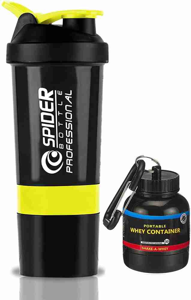 500ml Sport Shaker Bottle 3 Layers Storage Portable Protein