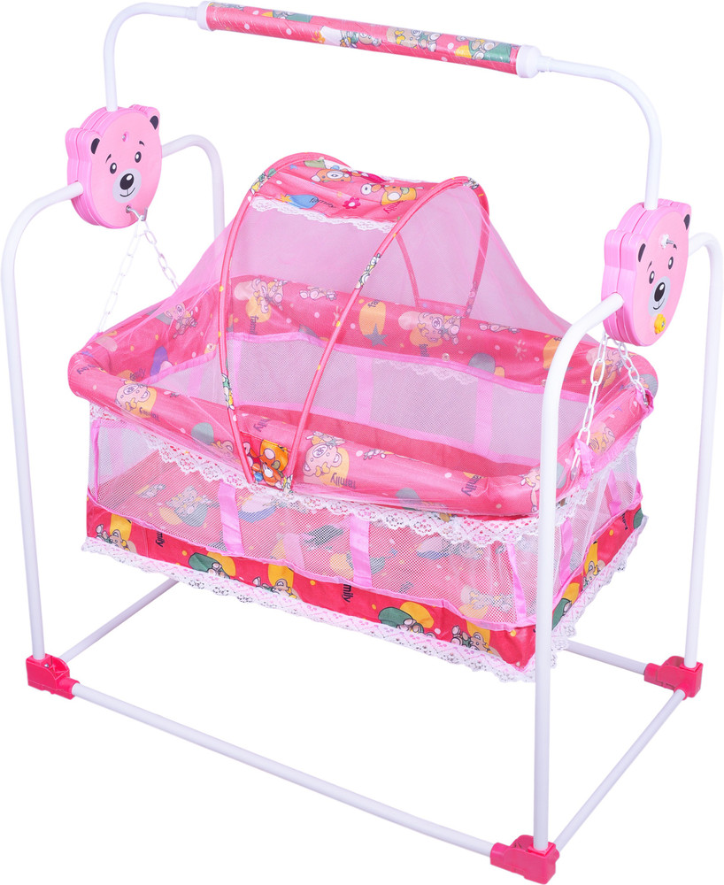 AMAKART Baby Swing Cradle Jhula with Mosquito Net for New Born
