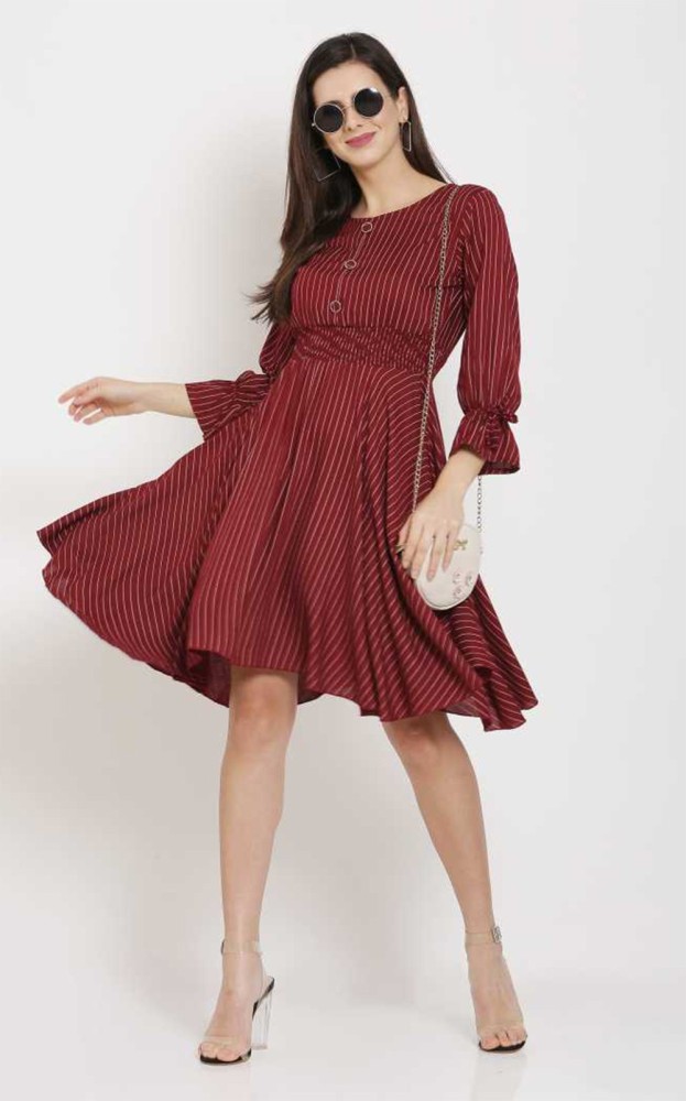 Maroon simple clearance dress