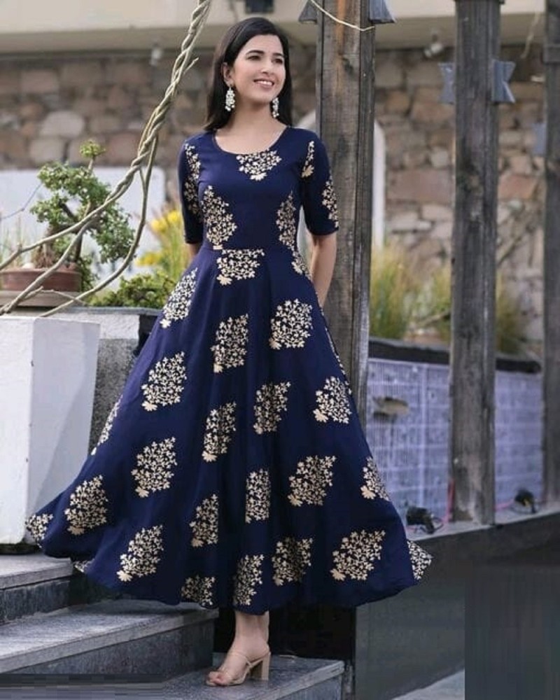 Femvy FlaredAline Gown Price in India  Buy Femvy FlaredAline Gown  online at Flipkartcom