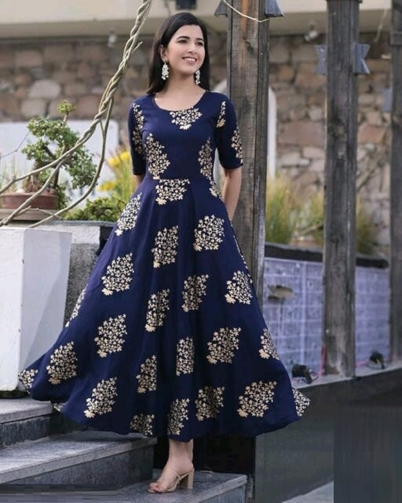 Flipkart long frocks best sale