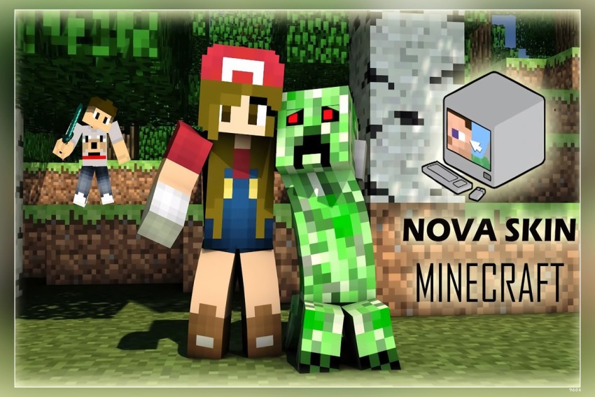 I need help /r/minecraft! I made a new skin, but I'm unsure if I want to  use it, I whipped up a novaskin wallpaper with the skin. So you guys could  see.