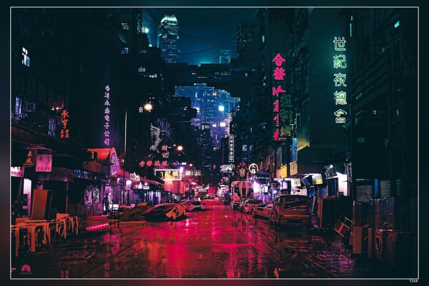 HSA Prints night artwork futuristic city cyberpunk wallpaper  preview2.jpg(Popular Background) Poster Matte Finish Paper Print 12 x18  Inch (Multicolor) P-0243 Price in India - Buy HSA Prints night artwork  futuristic city cyberpunk