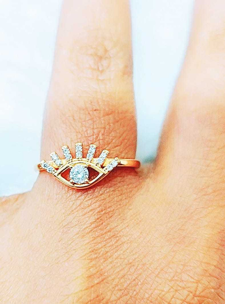 Style My Home Elegant Eye Shaped Studded Rings for Women Perfect