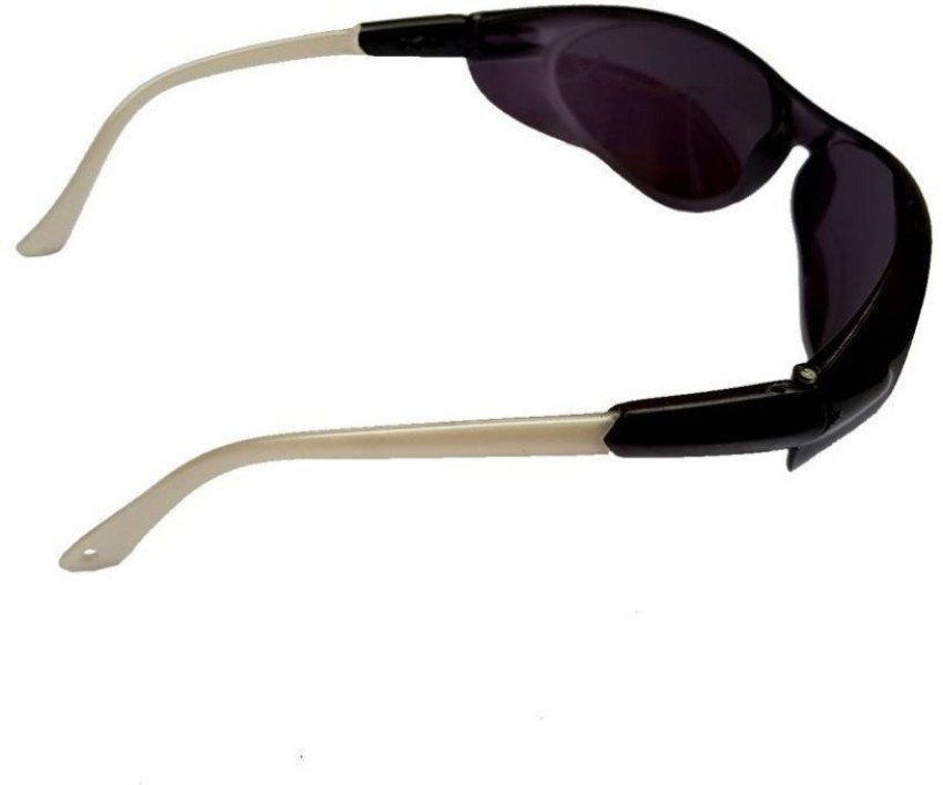 LAXMI Sun100 Black Men's and Women's Safety Goggles (Pack of 5) Eyewear,  Clear Hard Coat Lens, Glasses for Biking, Riding Power Tool, Welding