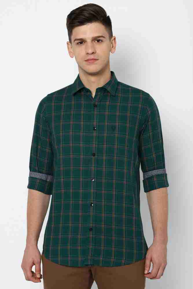 Allen Solly Men Checkered Casual Green, White, Black Shirt