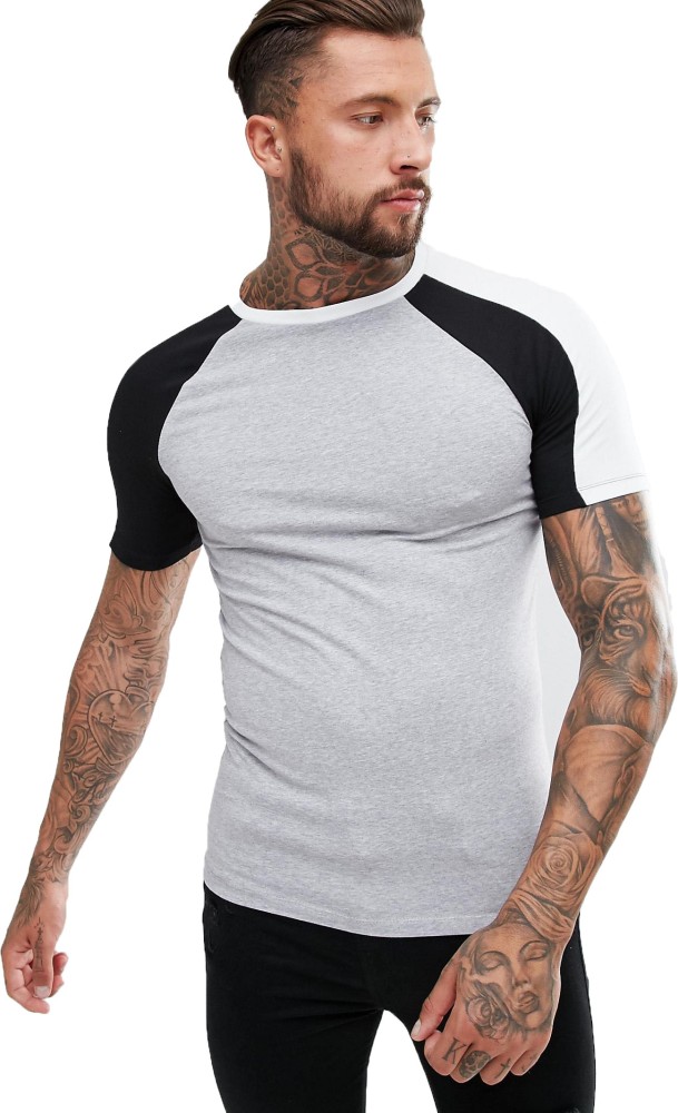 Regular Baseball Raglan Short Sleeve T-Shirt White-Grey - Blackskies Online  Shop