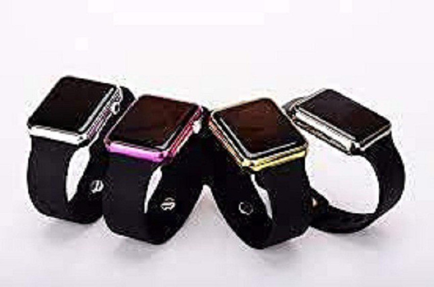 New hot square mirror face silicone band digital 2025 watch