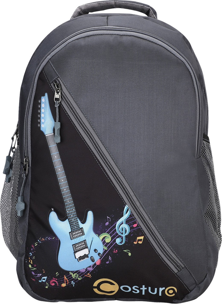 COSTURA Guitar Print Waterproof School Bag for Boys Girls Laptop