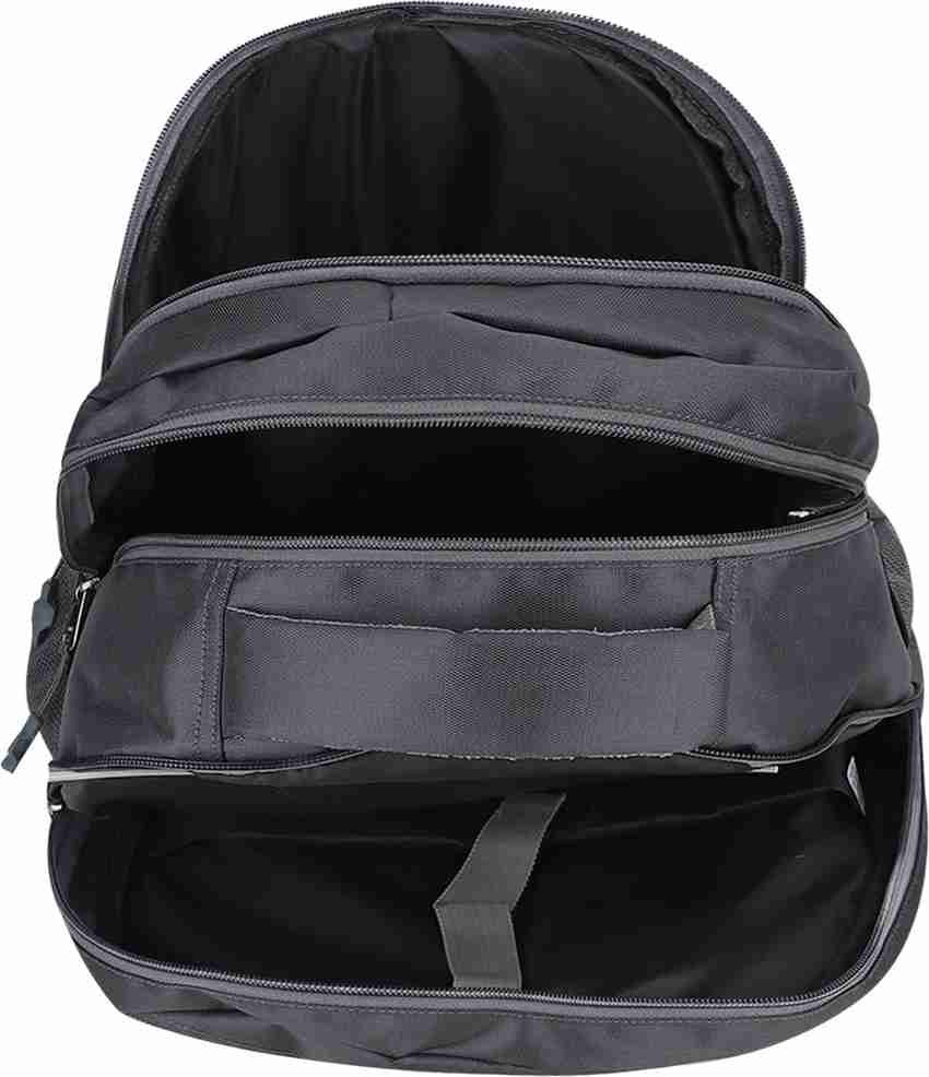 Benicia Quote Print Grey Laptop Backpack School College Bag for