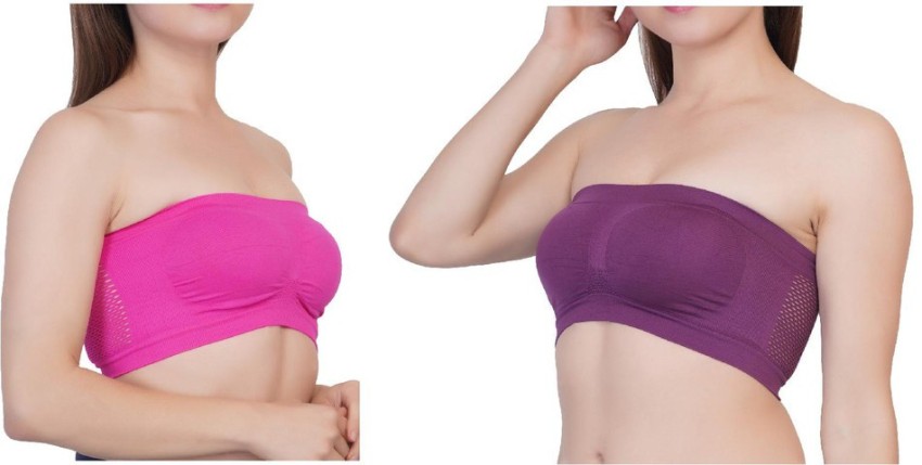 Her-Class Women Non-Padded Tube bra Free Size (Best fit for 28 to 36  size) Pack of 2 Women Bandeau/Tube Lightly Padded Bra - Buy Her-Class Women  Non-Padded Tube bra Free Size (Best