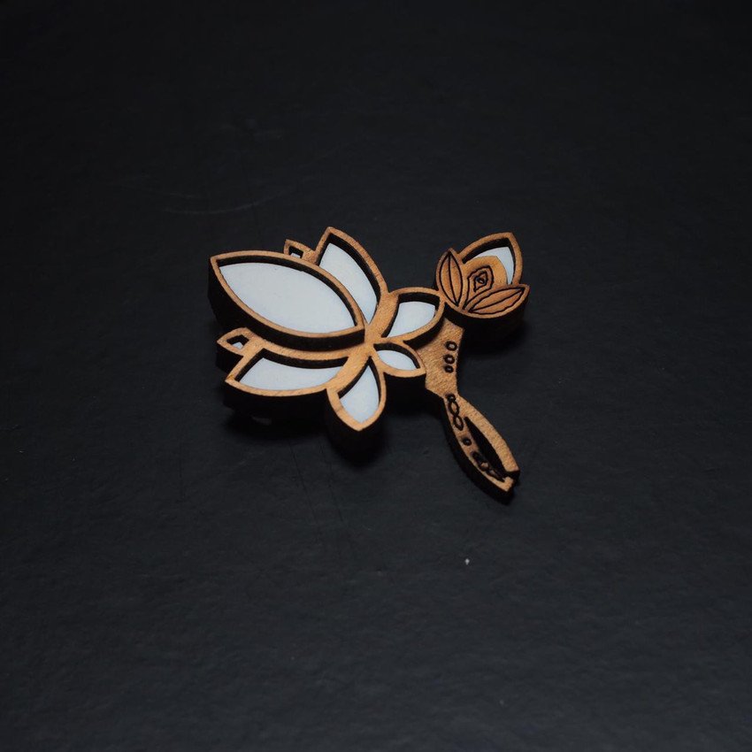 Wooden brooch store