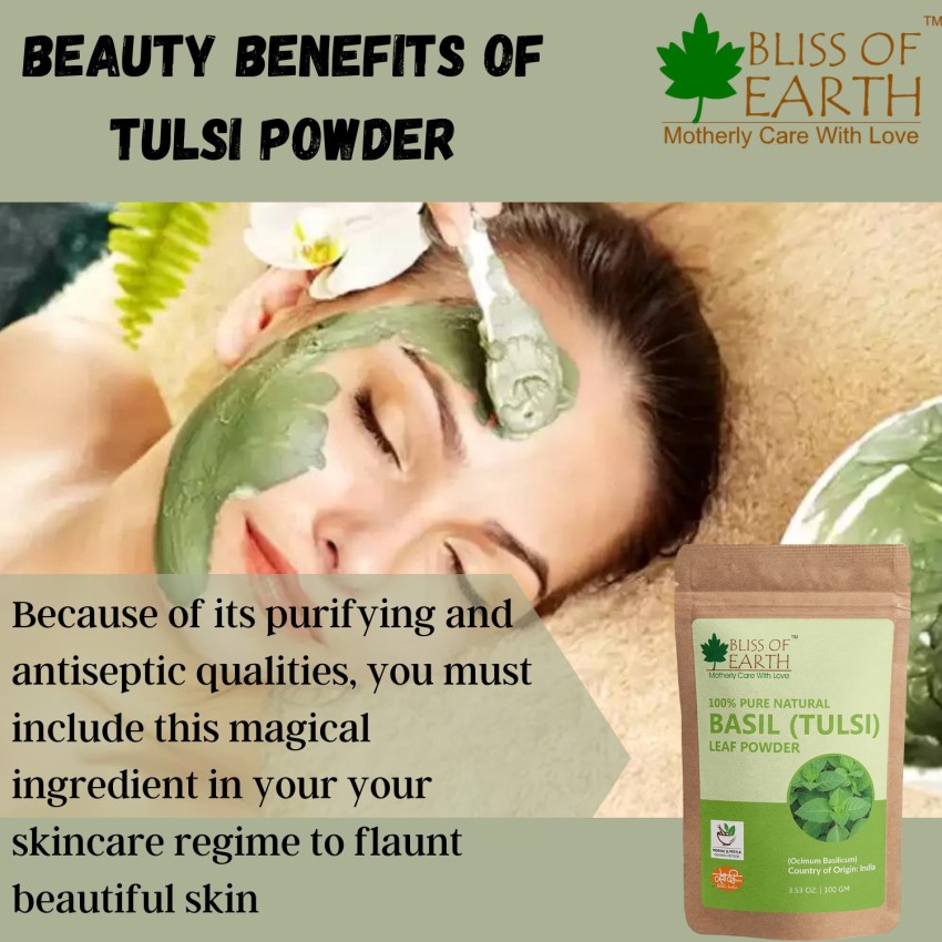 Bliss of Earth 100 Pure Natural Basil Powder Tulsi Leaf Powder