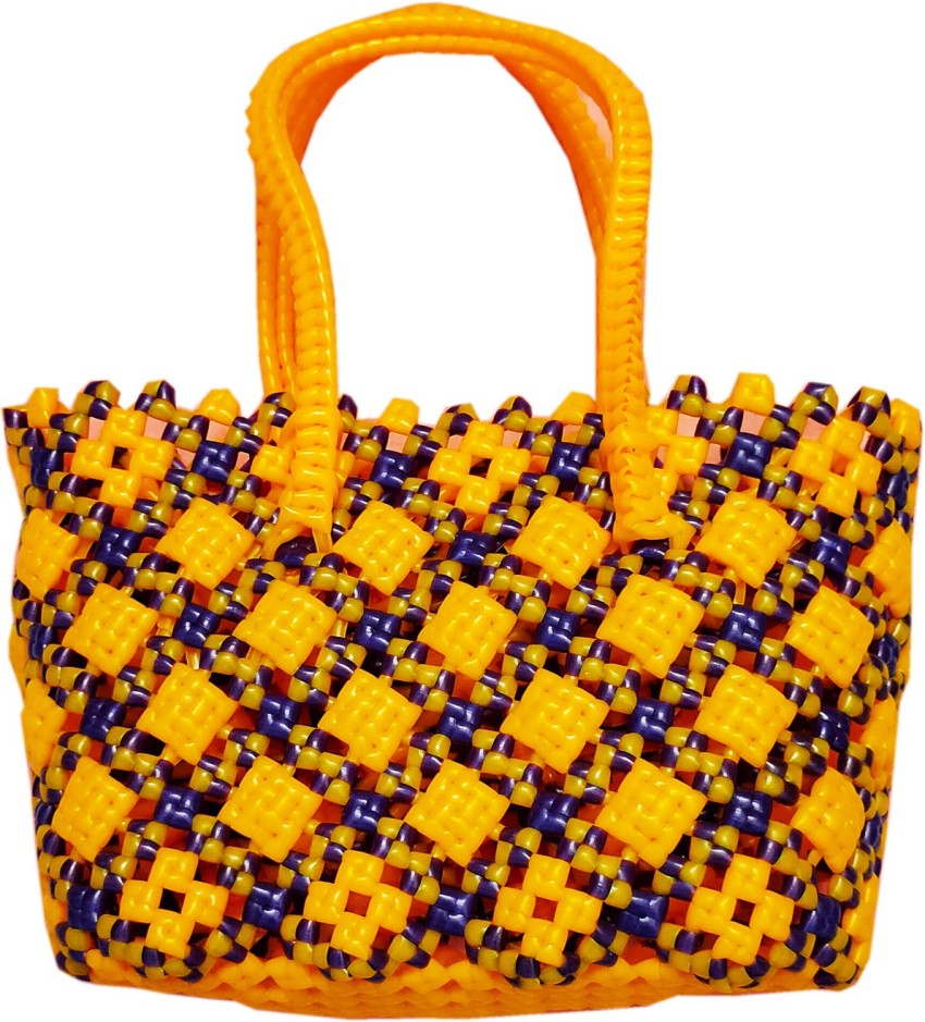 KPY COLLECTIONS HANDMADE WOVEN PLASTIC WIRE BAGS Grocery Bag