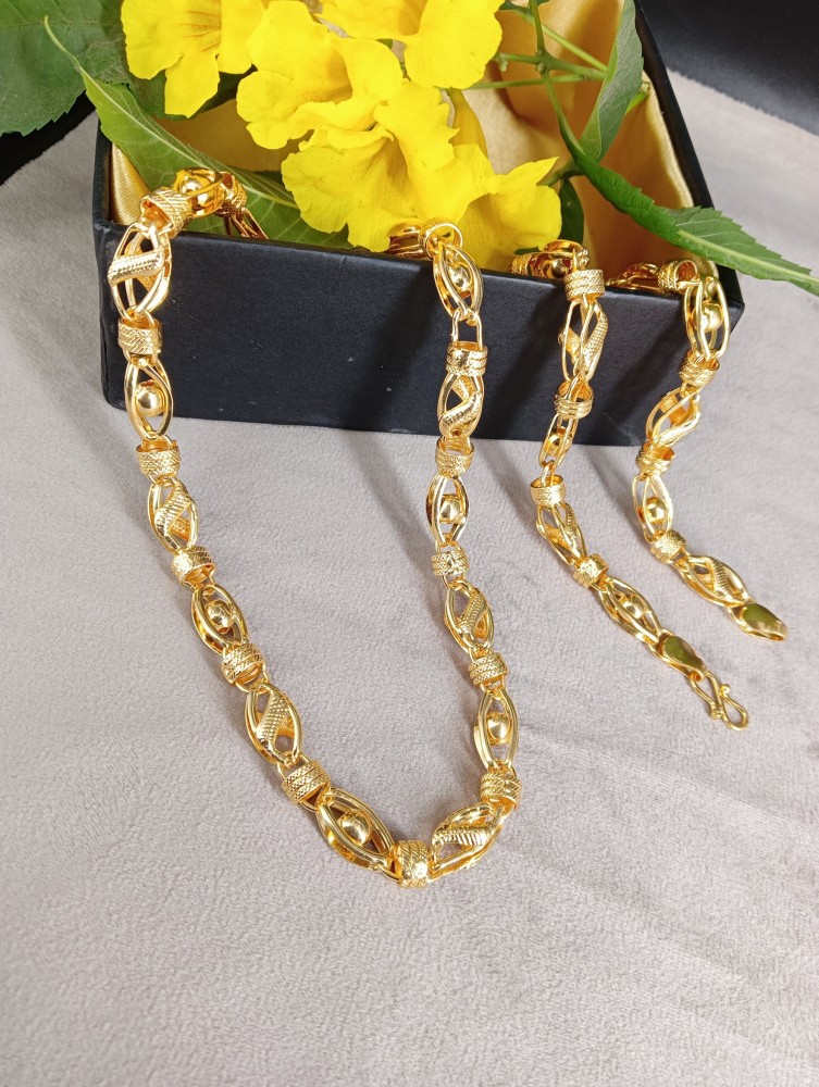 Shankhraj Mall Holo Heart Koyali New Design Mens Gold Plated Chain