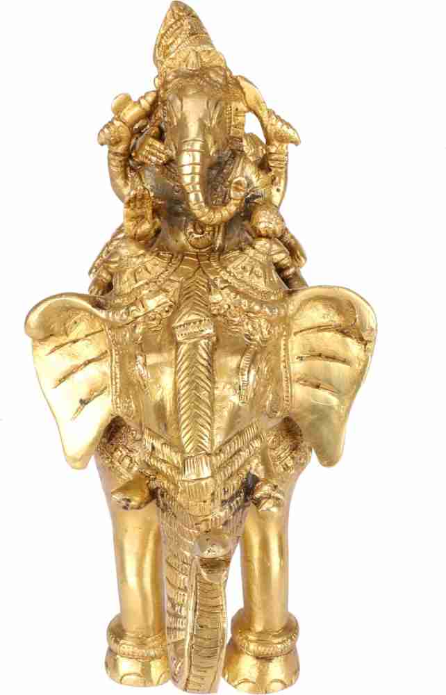 Outlets Antique Brass Hindi Ganesha God Brass Statue 10cm