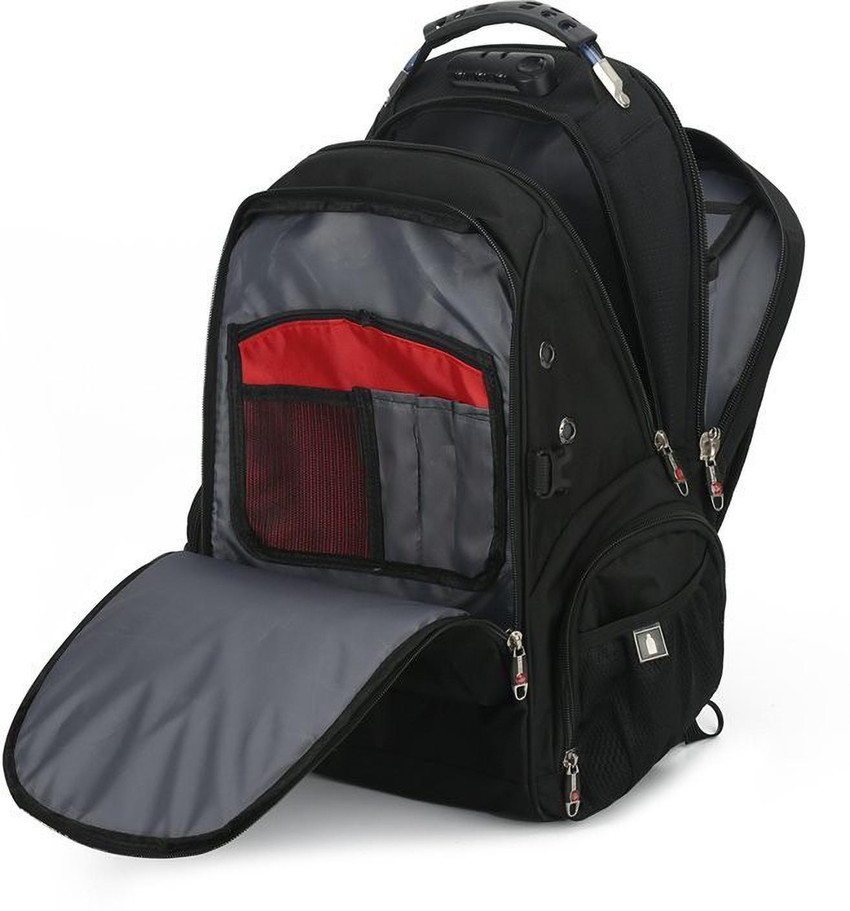 Red Lemon Swiss Design With Rain cover 40 L Laptop Backpack Black