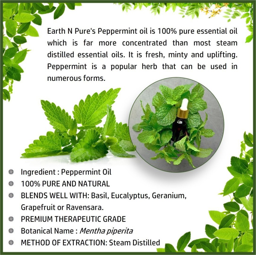 Earth N Pure Peppermint Essential Oil (100 Ml) - Price in India, Buy Earth  N Pure Peppermint Essential Oil (100 Ml) Online In India, Reviews, Ratings  & Features