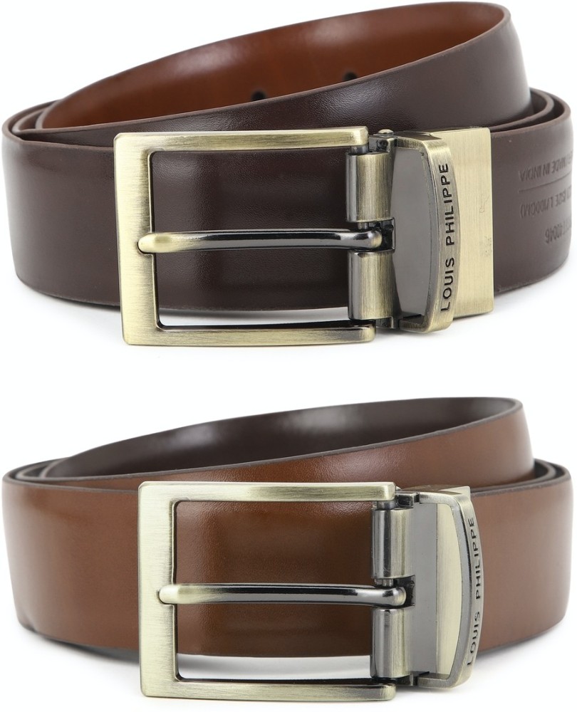 Buy Louis Philippe Black & Brown Leather Reversible Belt for Men