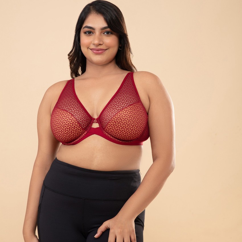 Buy Nykd by Nykaa Floral Mesh Underwired Non-padded Lace Bra