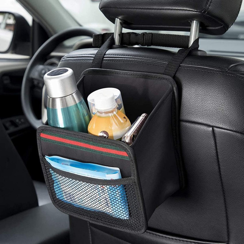 Car Seat Side Back Storage Organizer Mesh Multi Pocket Hanging Bag Holder  Black