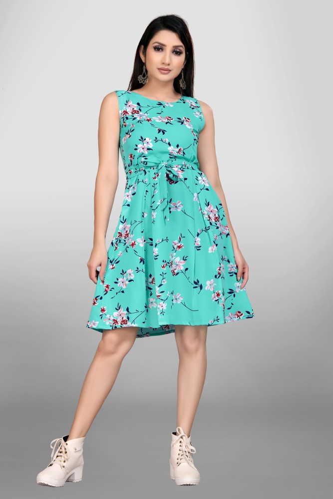 Buy online Pink Floral Print Sleeveless A-line Dress from western wear for  Women by Indian Fashionista for ₹449 at 70% off