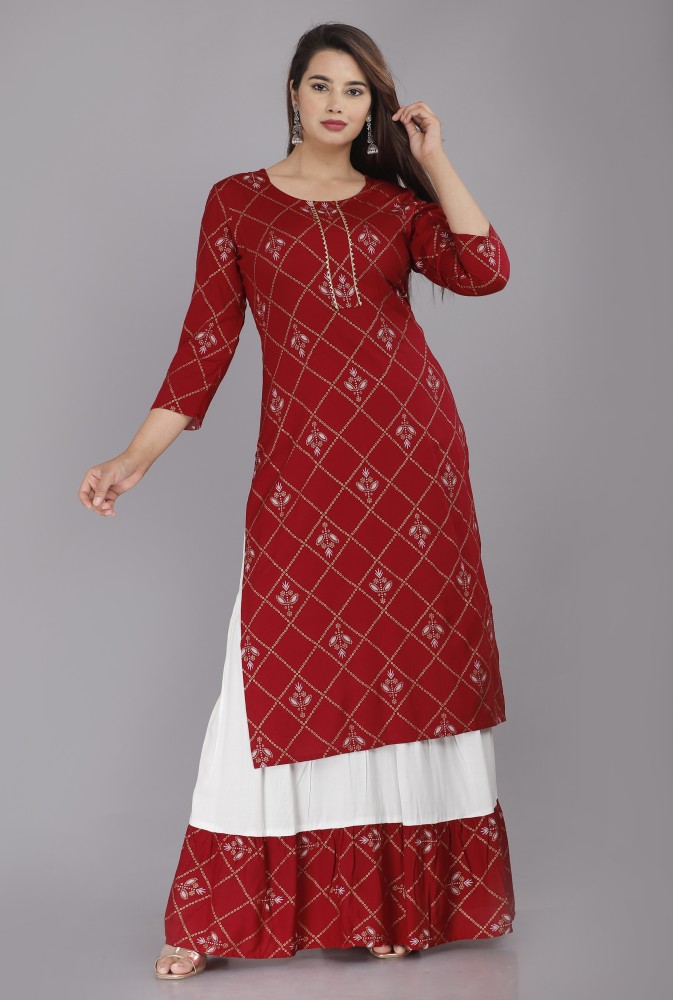 Maroon shop kurti flipkart