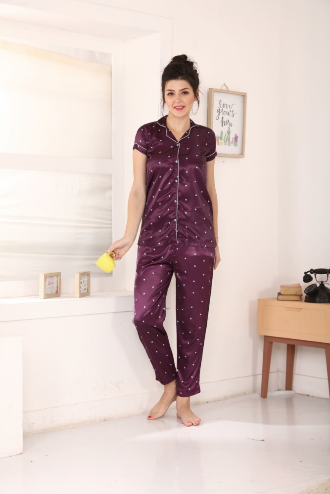 SKY LADY Women Printed Purple Top & Pyjama Set Price in India - Buy SKY  LADY Women Printed Purple Top & Pyjama Set at  Top & Pyjama Set