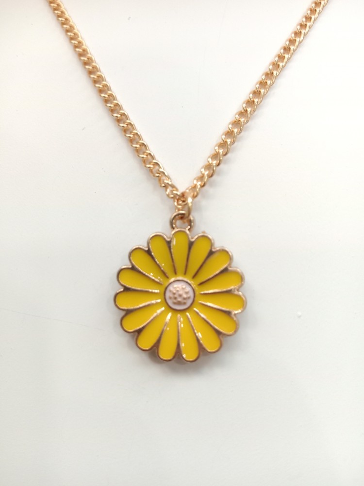 NEW Gold Daisy Flower Necklace Pendant Chain For Women Girls