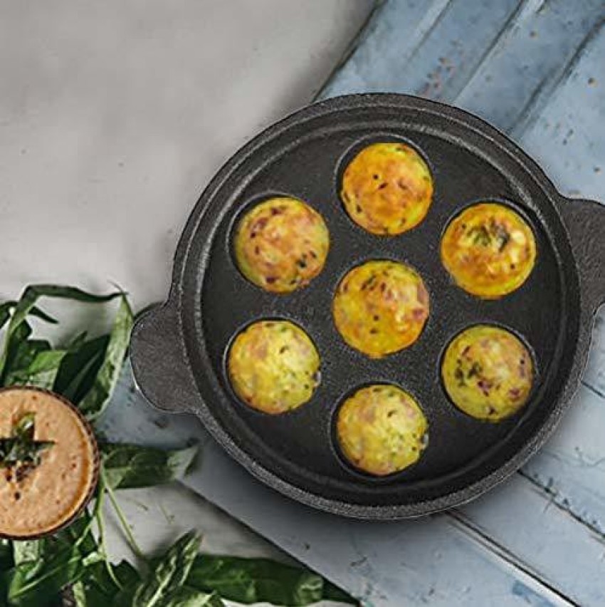  DYNAMIC COOKWARES, Mini Paniyaram pan Cast Iron Flat