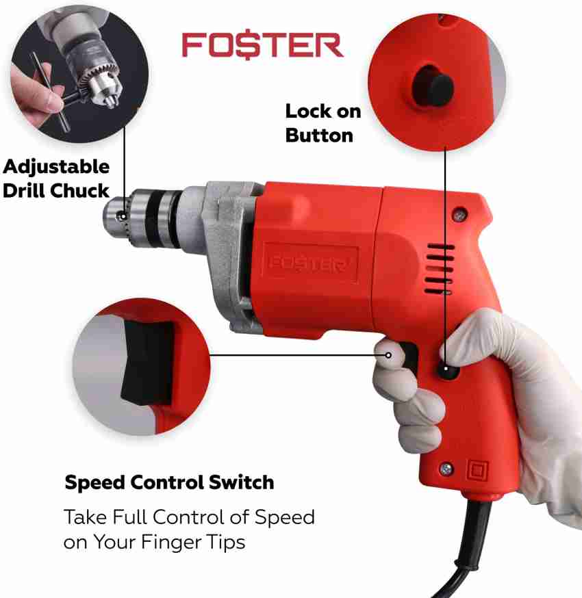 FOSTER 400W Drill Machine FPD 010A with 5 High Quality Bits Pistol