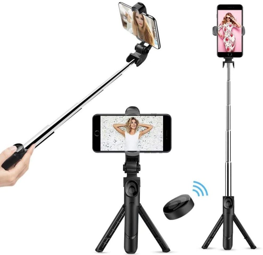 XT02-palo de Selfie giratorio integrado con Bluetooth para