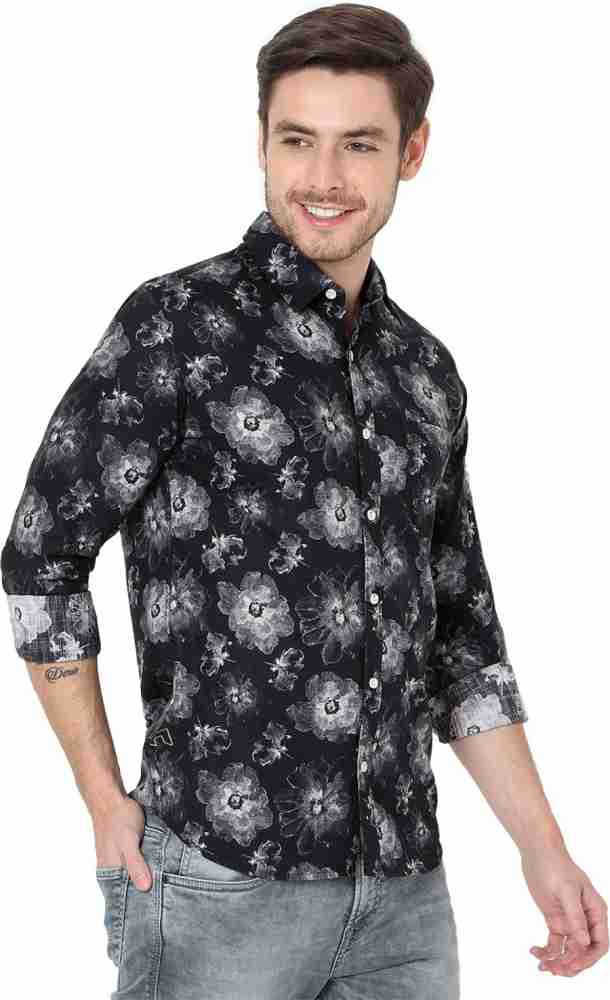 Buy Black Floral Print Slim Fit Casual Shirt Online at Muftijeans